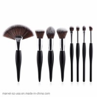 8PCS Soft Synthetic Head Wood Makeup Brushes Fan Flat Foundation Brush